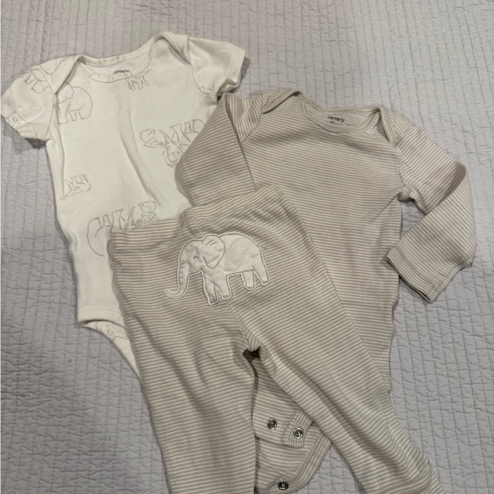 Carters Elephant Print Set